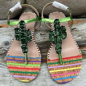 BETSEY JOHNSON Sandals with Beaded Cacti